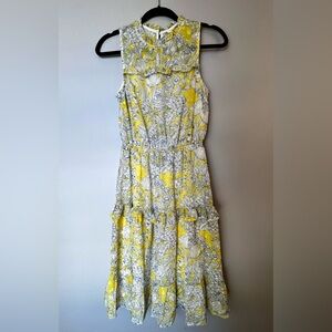Chic Yellow and White Floral Maxi Dress